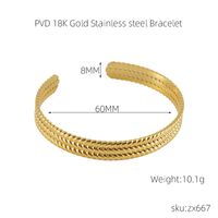 Ins Style Cross Snake Stainless Steel Plating 18k Gold Plated Bangle sku image 7
