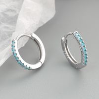 1 Pair Simple Style Geometric Copper Inlay Turquoise Hoop Earrings sku image 1