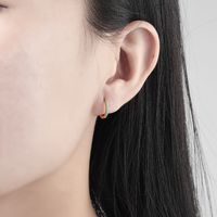 1 Pair Simple Style Geometric Copper Inlay Turquoise Hoop Earrings main image 2