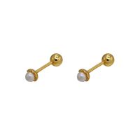 1 Pair Simple Style Geometric Inlay Copper Artificial Pearls Ear Studs main image 3