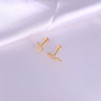 1 Piece Simple Style Snake Sterling Silver Plating Ear Studs main image 1