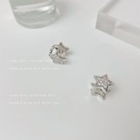 1 Pair Sweet Star Copper Inlay Zircon Ear Clips main image 2