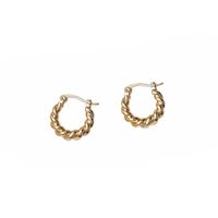 1 Pair Simple Style Twist Copper Plating Metal 14k Gold Plated Earrings main image 3