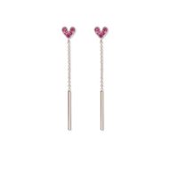 Wholesale Jewelry 1 Pair Sweet Heart Shape Alloy Artificial Gemstones Drop Earrings Ear Studs sku image 2