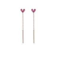 Bijoux En Gros 1 Paire Sucré Forme De Cœur Alliage Pierres Précieuses Artificielles Boucles D'oreilles Boucles D'oreilles sku image 2