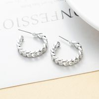 1 Pair Simple Style Round Plating Stainless Steel Silver Plated Ear Studs main image 1