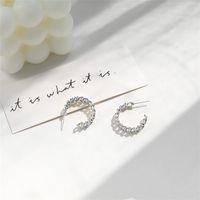 1 Pair Simple Style Round Plating Stainless Steel Silver Plated Ear Studs main image 4