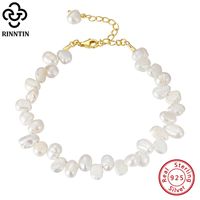 1 Piece Simple Style Geometric Sterling Silver Pearl Plating Bracelets main image 1
