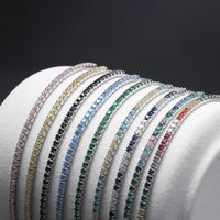 1 Piece Simple Style Geometric Solid Color Sterling Silver Plating Inlay Zircon Bracelets main image 1