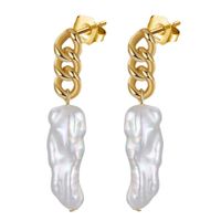1 Pair Elegant Irregular Freshwater Pearl Sterling Silver Drop Earrings main image 3