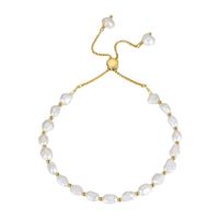 Elegant Geometrisch Süßwasserperle Sterling Silber Perlen Armbänder main image 3