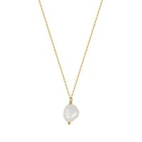 1 Piece Simple Style Geometric Sterling Silver Plating Inlay Pearl 14k Gold Plated Pendant Necklace main image 1