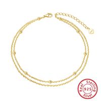 Wholesale Jewelry 1 Piece Simple Style Solid Color Sterling Silver 14k Gold Plated Anklet sku image 1