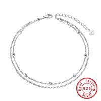 Wholesale Jewelry 1 Piece Simple Style Solid Color Sterling Silver 14k Gold Plated Anklet sku image 2
