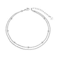 Wholesale Jewelry 1 Piece Simple Style Solid Color Sterling Silver 14k Gold Plated Anklet main image 3