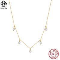 Simple Style Geometric Sterling Silver Inlay Freshwater Pearl Necklace sku image 3