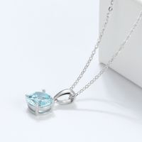 1 Piece Simple Style Geometric Sterling Silver Plating Inlay Birthstone Pendant Necklace main image 1