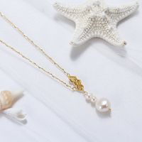 1 Piece Simple Style Solid Color Freshwater Pearl Sterling Silver Plating Pendant Necklace main image 4