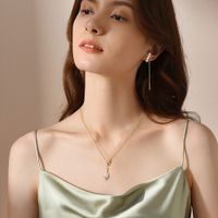1 Piece Simple Style Solid Color Freshwater Pearl Sterling Silver Plating Pendant Necklace main image 2