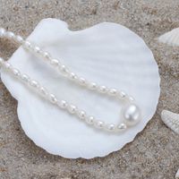 1 Piece Simple Style Solid Color Freshwater Pearl Sterling Silver Beaded Plating Necklace main image 4