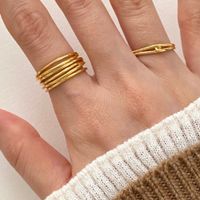 1 Piece Simple Style Solid Color Sterling Silver Plating Hollow Out 18k Gold Plated Open Ring main image 1