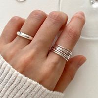 1 Piece Simple Style Solid Color Sterling Silver Plating Hollow Out 18k Gold Plated Open Ring main image 4