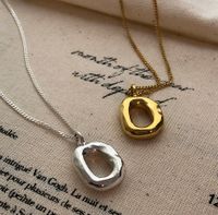 1 Piece Simple Style Circle Sterling Silver Plating Hollow Out 18k Gold Plated Pendant Necklace main image 1