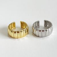 1 Piece Simple Style Solid Color Sterling Silver Plating 18k Gold Plated Open Ring main image 6