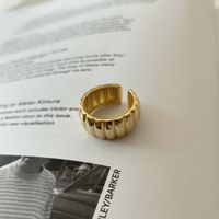 1 Piece Simple Style Solid Color Sterling Silver Plating 18k Gold Plated Open Ring main image 5