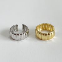 1 Piece Simple Style Solid Color Sterling Silver Plating 18k Gold Plated Open Ring main image 2