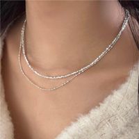 1 Piece Simple Style Solid Color Sterling Silver Plating 18k Gold Plated Necklace main image 4