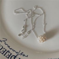 1 Piece Simple Style Flower Sterling Silver Pearl Necklace sku image 2