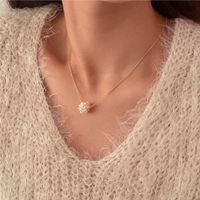 1 Piece Simple Style Flower Sterling Silver Pearl Necklace main image 2