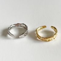 Einfacher Stil Irregulär Einfarbig Sterling Silber Überzug 18 Karat Vergoldet Offener Ring main image 5
