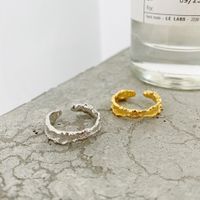 Simple Style Irregular Solid Color Sterling Silver Plating 18k Gold Plated Open Ring main image 4