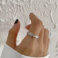 Simple Style Irregular Solid Color Sterling Silver Plating 18k Gold Plated Open Ring sku image 1