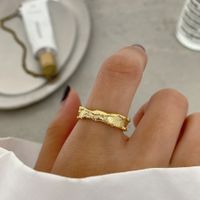Simple Style Irregular Solid Color Sterling Silver Plating 18k Gold Plated Open Ring sku image 2