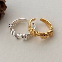 1 Piece Simple Style Knot Sterling Silver Plating 18k Gold Plated Open Ring main image 3