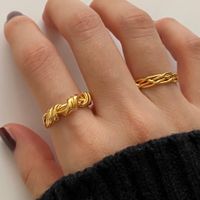 1 Piece Simple Style Knot Sterling Silver Plating 18k Gold Plated Open Ring main image 1