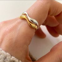 1 Piece Simple Style Solid Color Sterling Silver Plating 18k Gold Plated Open Ring main image 1