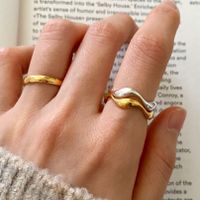 1 Piece Simple Style Solid Color Sterling Silver Plating 18k Gold Plated Open Ring main image 4