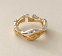 1 Stück Einfacher Stil Einfarbig Sterling Silber Überzug 18 Karat Vergoldet Offener Ring main image 3