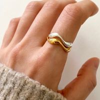 1 Piece Simple Style Solid Color Sterling Silver Plating 18k Gold Plated Open Ring main image 2