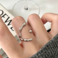 Exaggerated Irregular Sterling Silver Open Ring main image 1