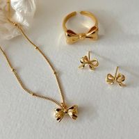 1 Piece Simple Style Bow Knot Sterling Silver Plating 18k Gold Plated Pendant Necklace main image 5