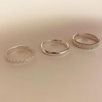 Simple Style Solid Color Sterling Silver Rings main image 3