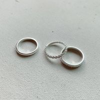 Simple Style Solid Color Sterling Silver Rings main image 2