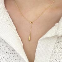 1 Piece Simple Style Water Droplets Sterling Silver Plating 18k Gold Plated Pendant Necklace main image 5