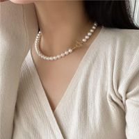 1 Stück Elegant Kreis Künstliche Perle Sterling Silber Perlen Überzug Frau Halskette main image 4