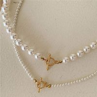 1 Stück Elegant Kreis Künstliche Perle Sterling Silber Perlen Überzug Frau Halskette sku image 1